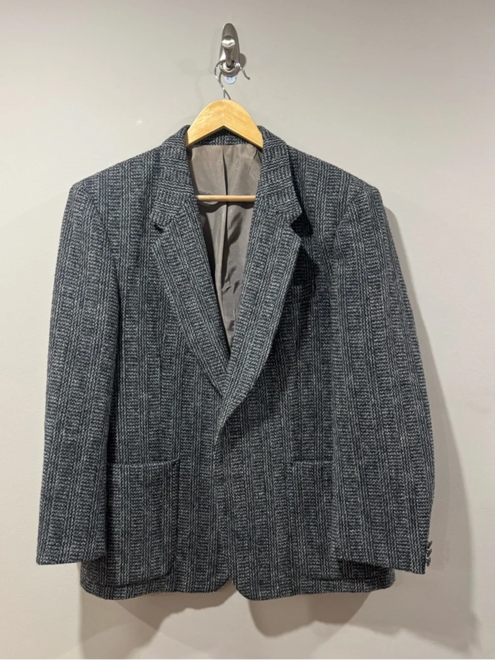 Vintage Harris Tweed Blazer Mens 42S John Pomer Wool Sport Coat Made in Canada - Picture 2 of 16